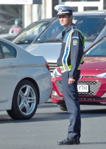 Policeman at an intersection